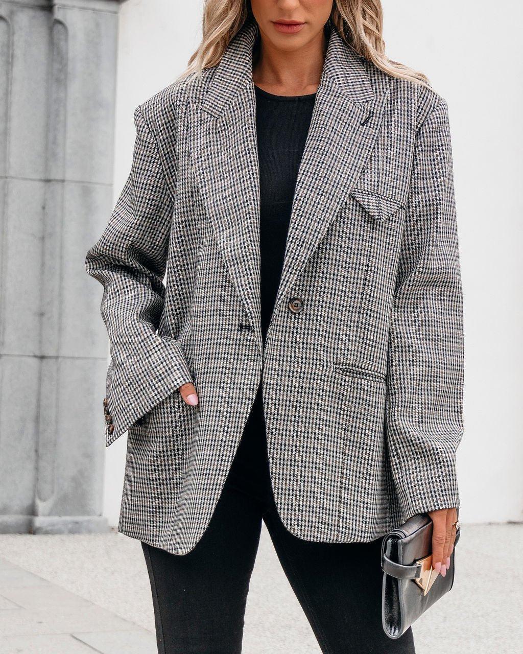 Muse By Magnolia Oversized Plaid Blazer - FINAL SALE Product Image