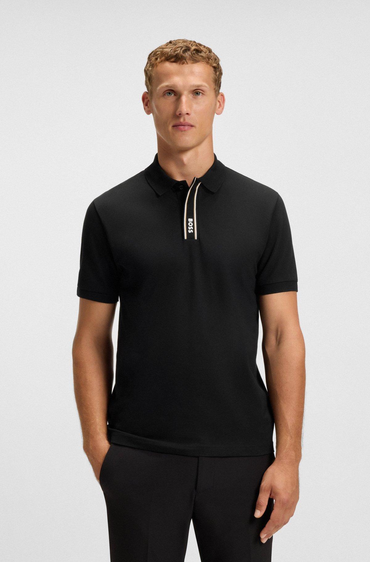 Paddy polo shirt with striped placket and logo Product Image