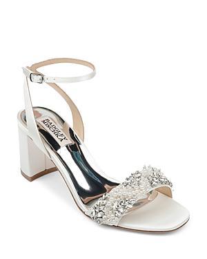 Badgley Mischka Womens Clara Embellished Block Heel Sandals Product Image