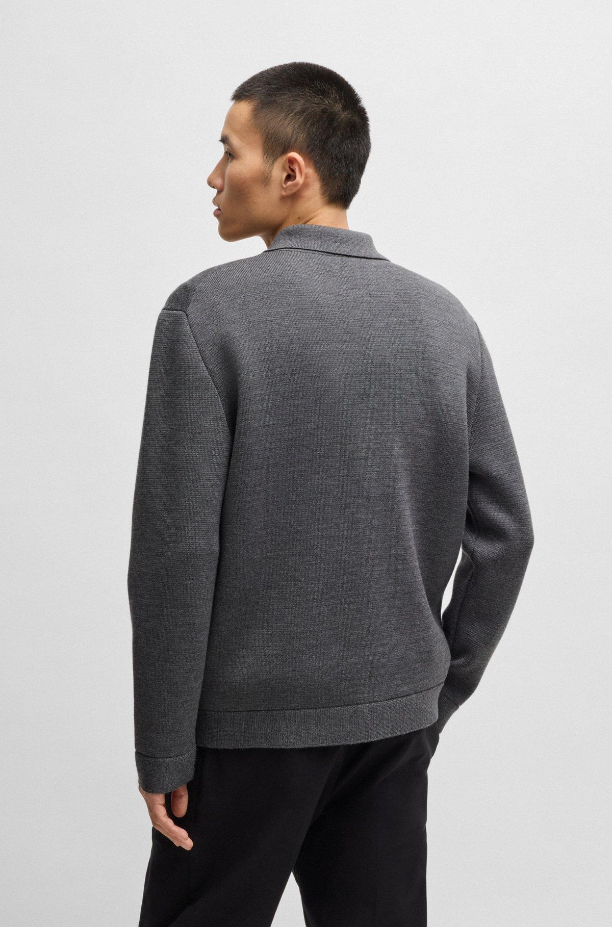 Zip-up regular-fit cardigan in wool Product Image