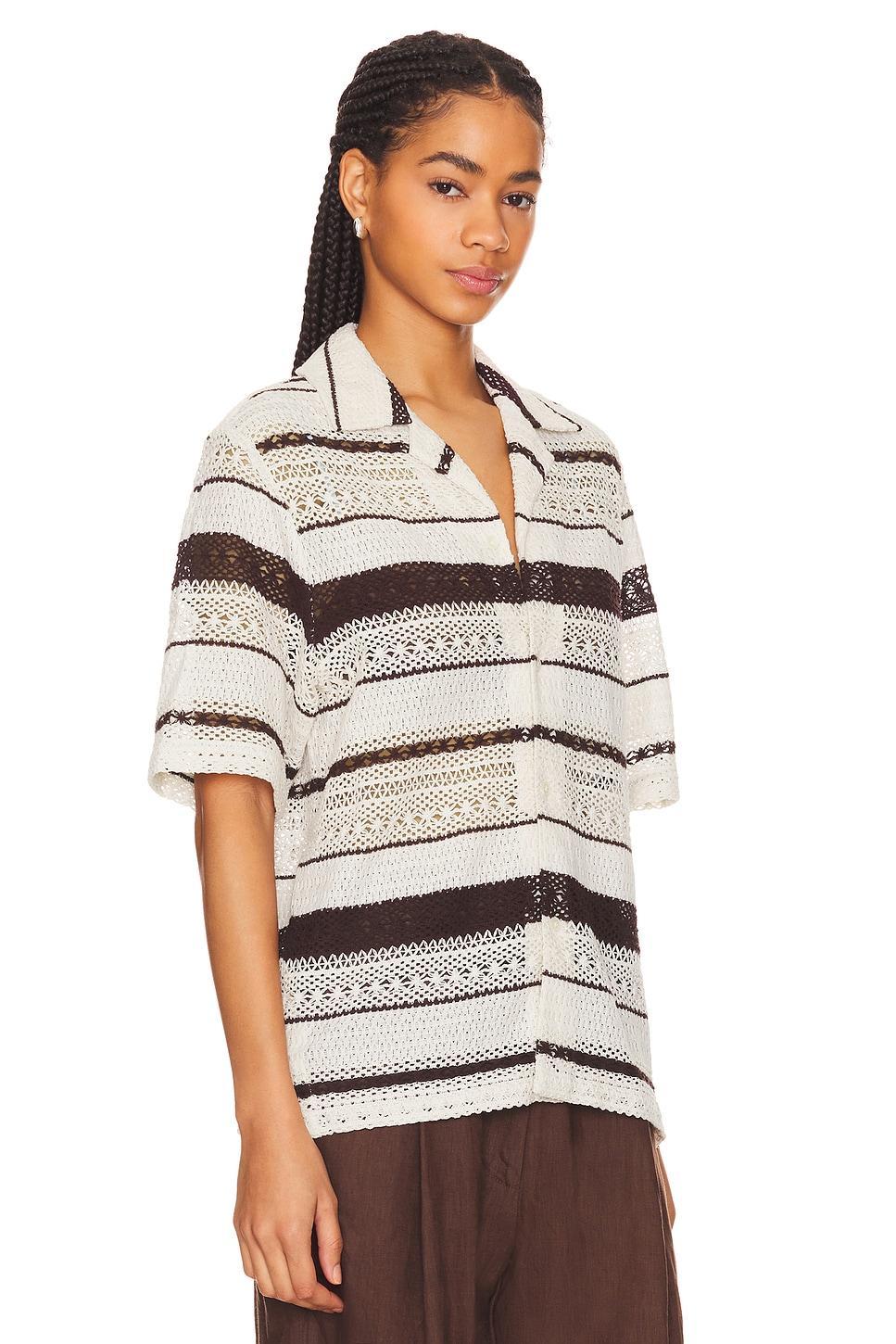 Crochet Stripe Camp Shirt WAO Product Image