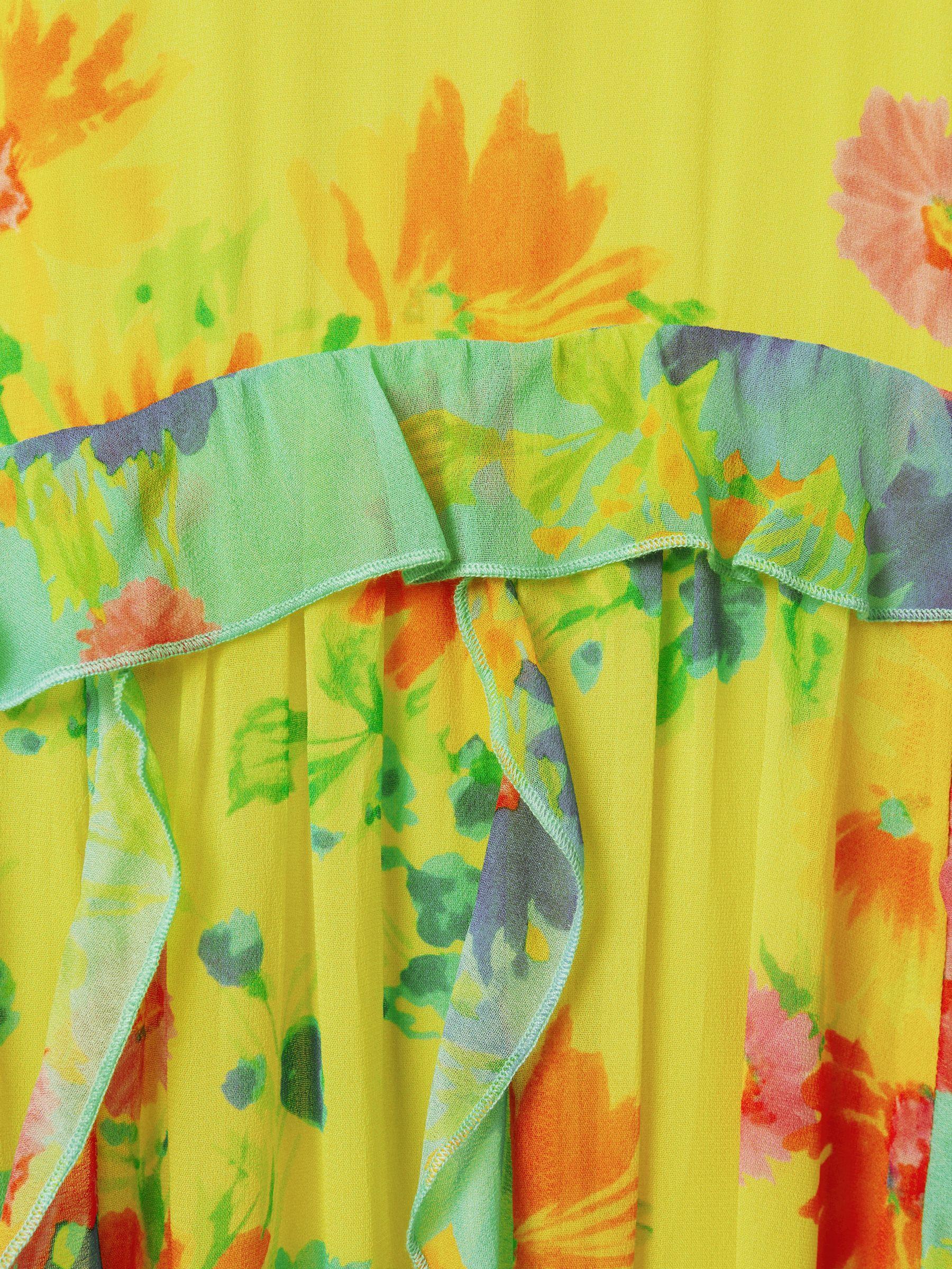 Florere Printed Ruffle Midi Dress in Lime Product Image