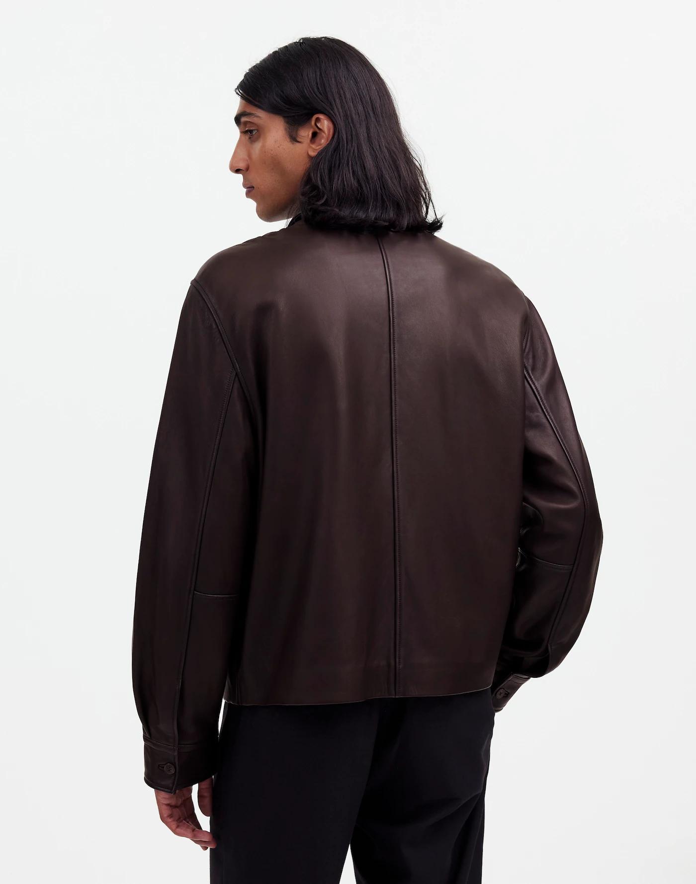 Leather Zip-Front Jacket Product Image