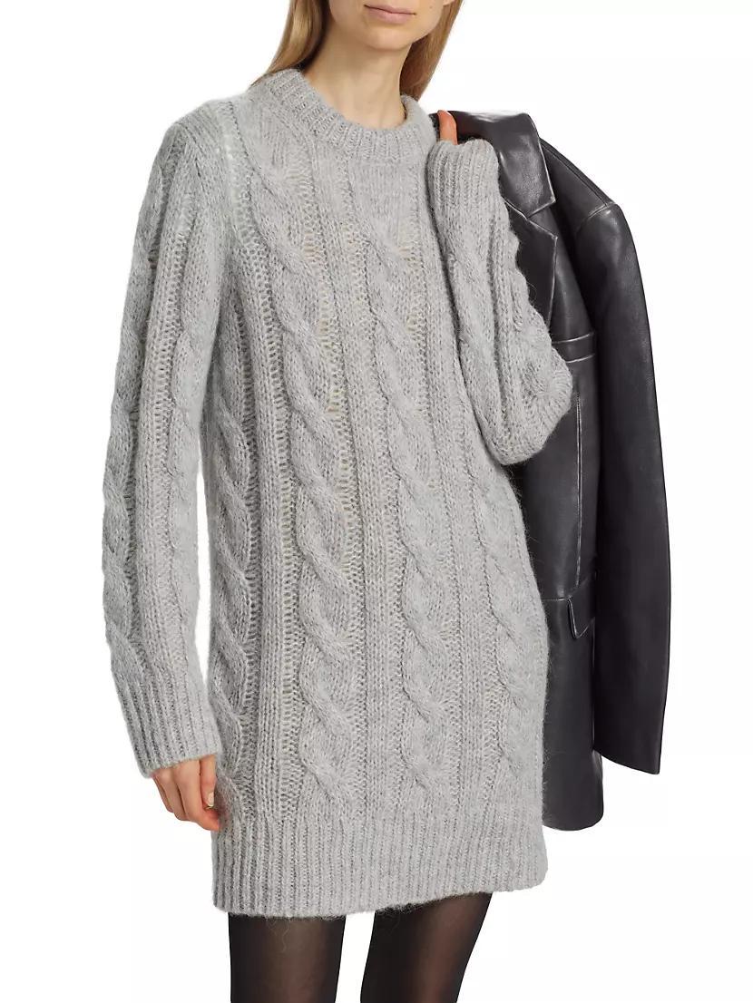 Alpaca-Blend Cable-Knit Sweaterdress Product Image