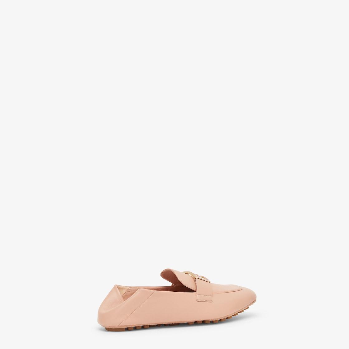 BaguettePink leather loafers Product Image