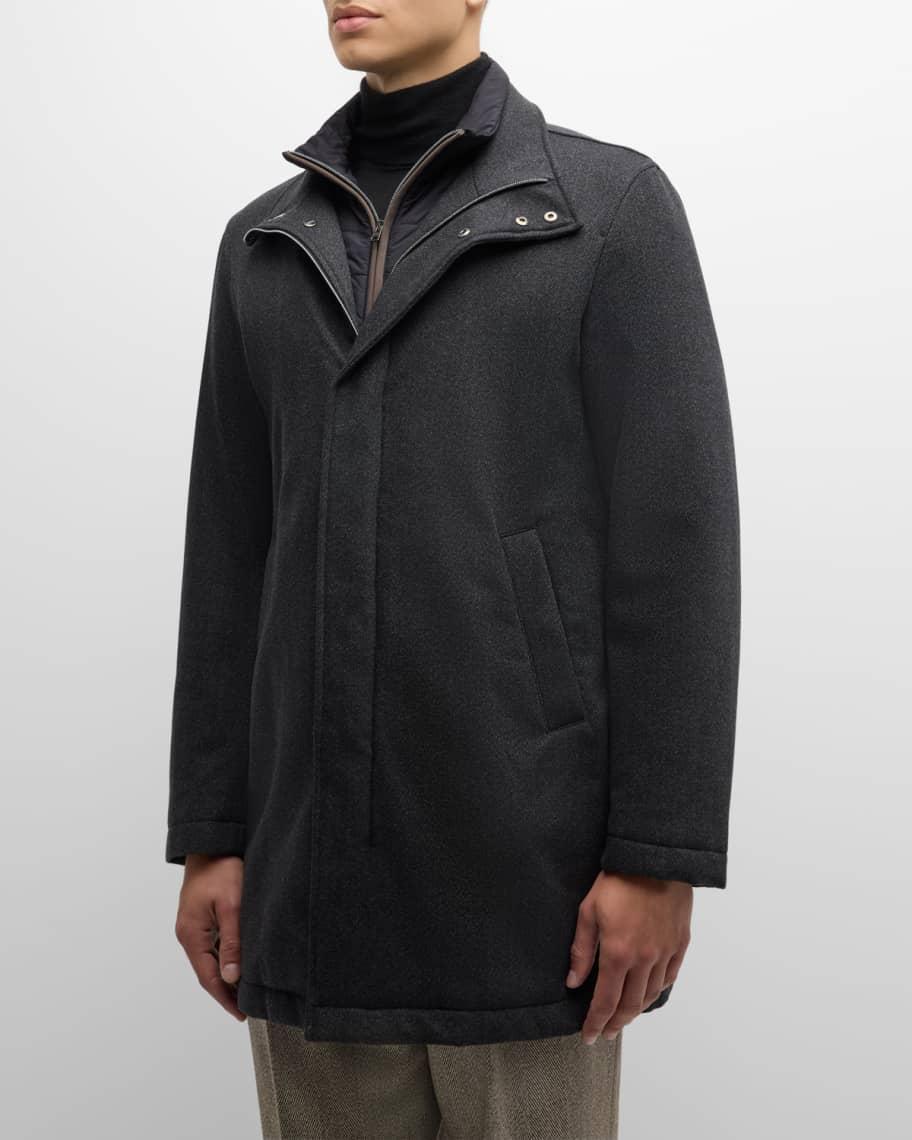 Mens Herringbone Car Coat with Nylon Wind Guard Product Image