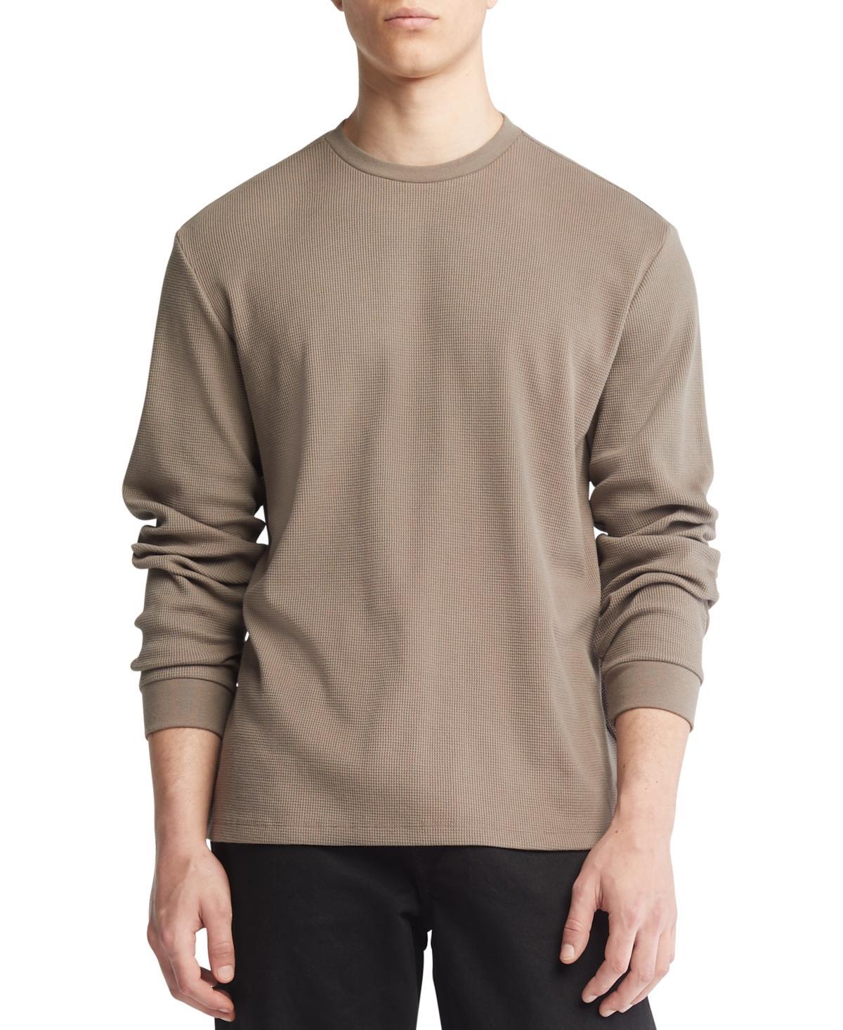 Calvin Klein Mens Waffle Crewneck T-Shirt - Brown - XXL Product Image