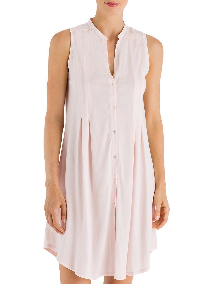 Cotton Deluxe Sleeveless Shirtwaist Nightgown Product Image