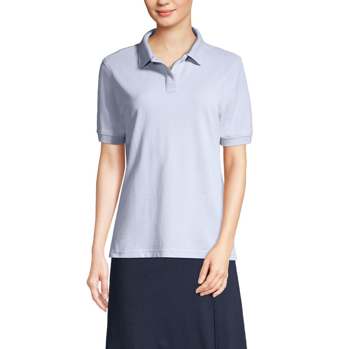 Women's Lands' End School Uniform Short Sleeve Mesh Polo Shirt, Size: Small, Red Product Image