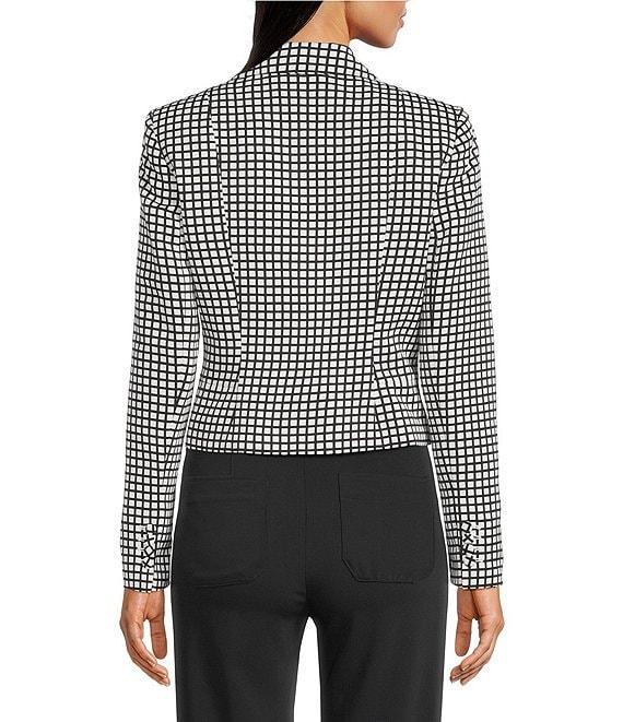 KARL LAGERFELD PARIS Notch Collar Long Sleeve Cropped Jacket Product Image
