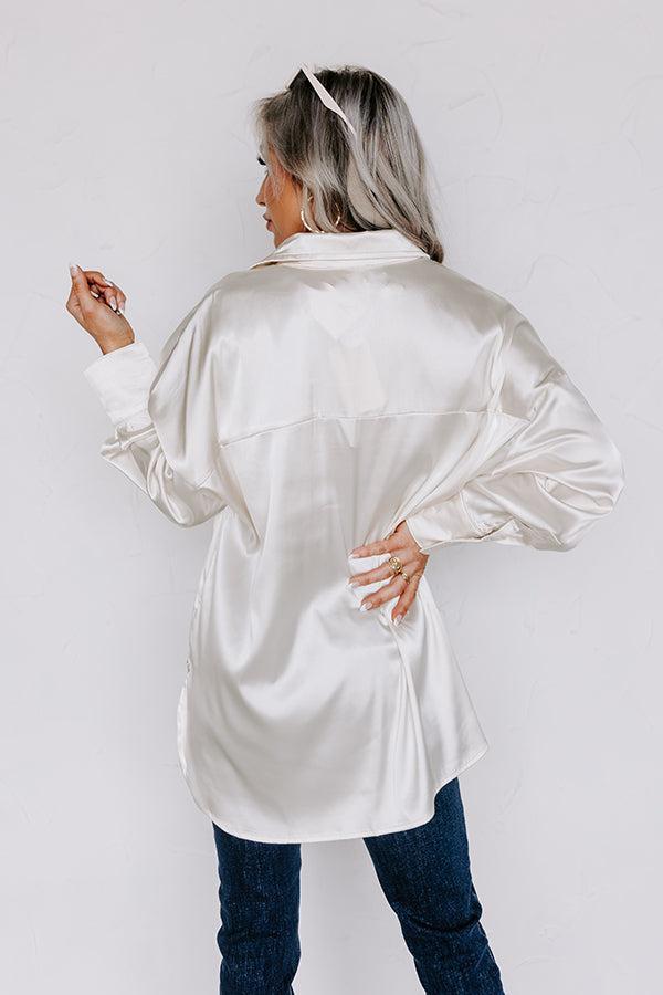 Siren Song Satin Shift Top In Cream Product Image