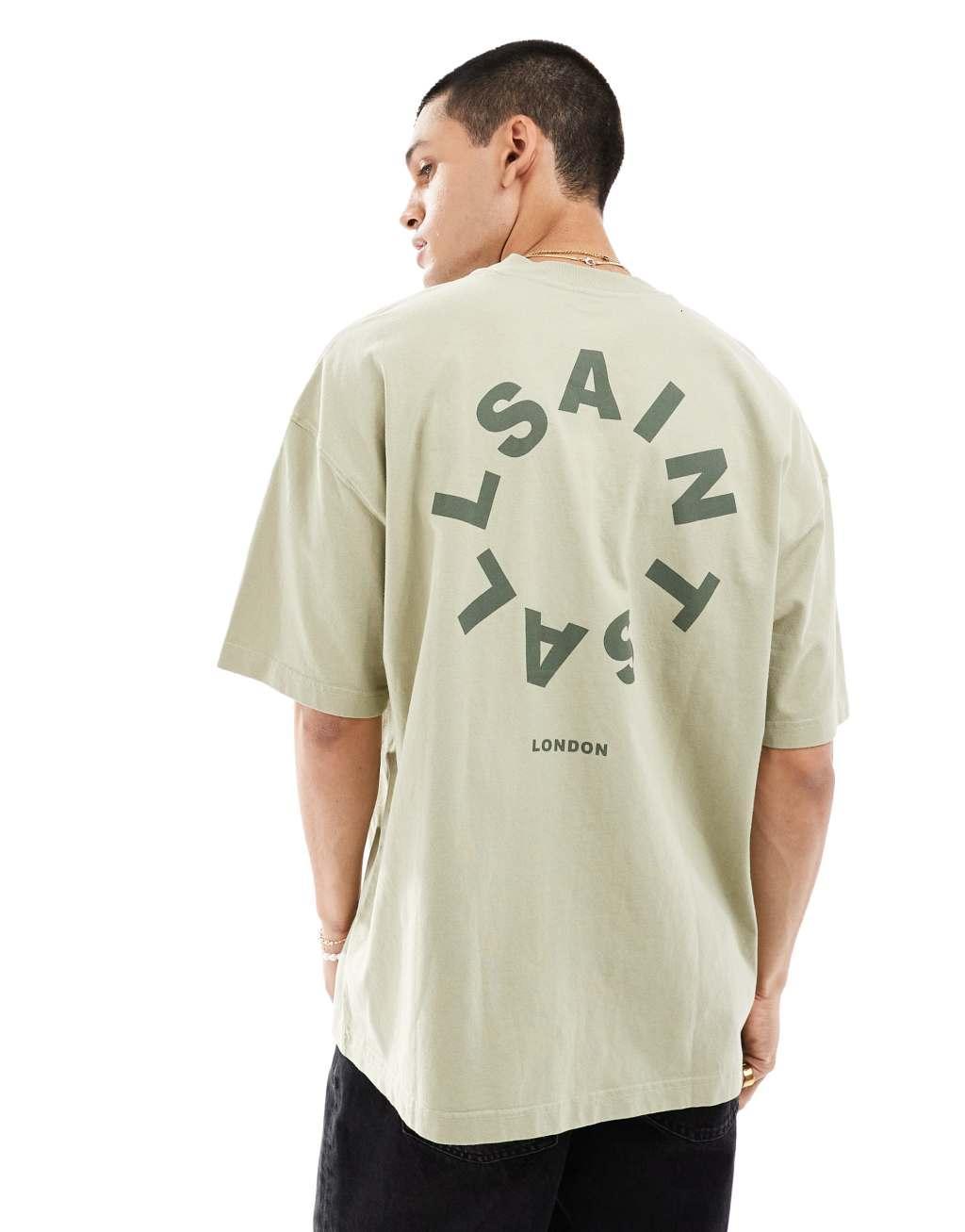 AllSaints Tierra oversized T-shirt in green Product Image