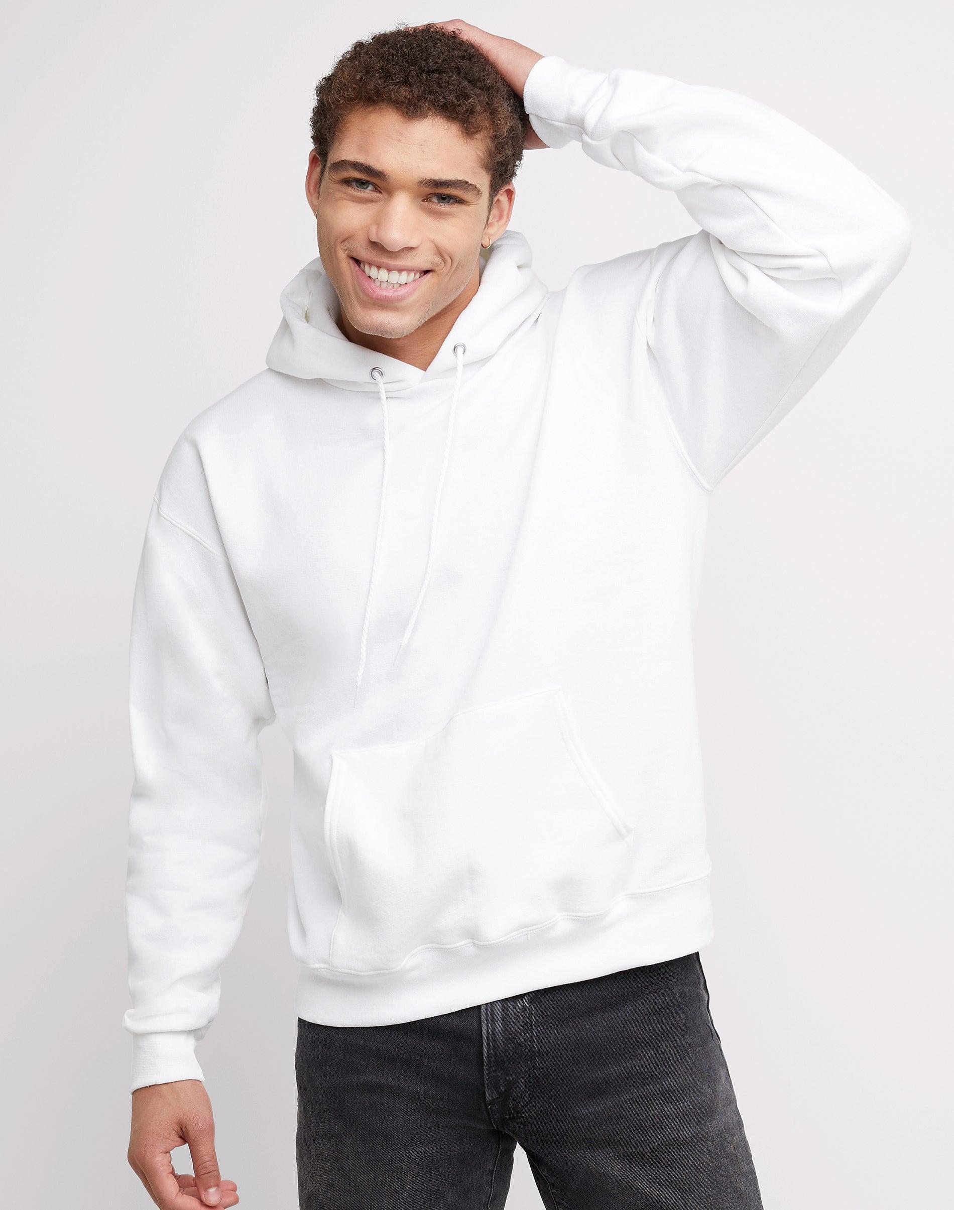 Men's Hanes Ultimate® Fleece Pullover Hoodie, Size: XL, White Product Image