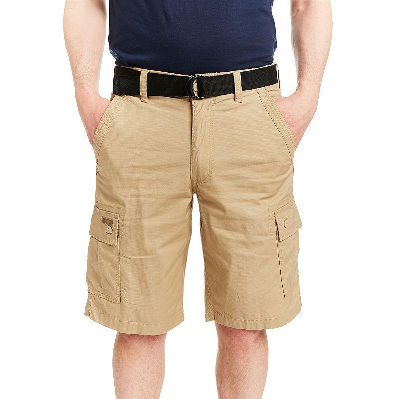 Mens Smiths Workwear Mini-Ripstop Belted Cargo Shorts Soft Green Product Image