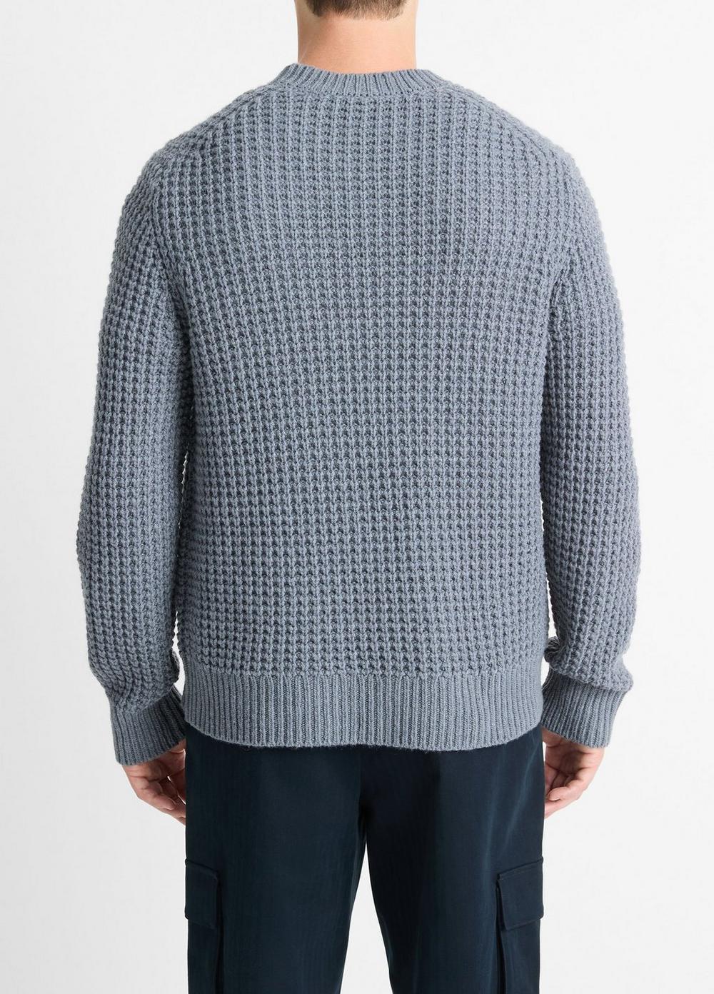 Mens Macro-waffle Crew Neck Sweater, Evening Mist, Size XXL Vince Product Image