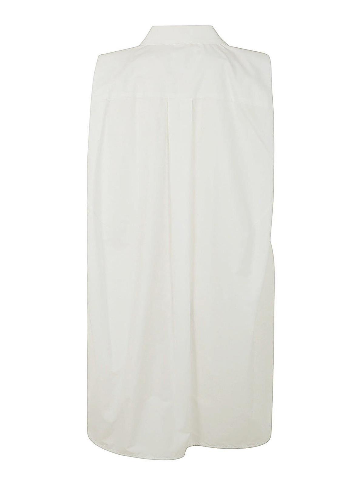 SACAI Sleeveless Poplin Shirt Dress In White Product Image