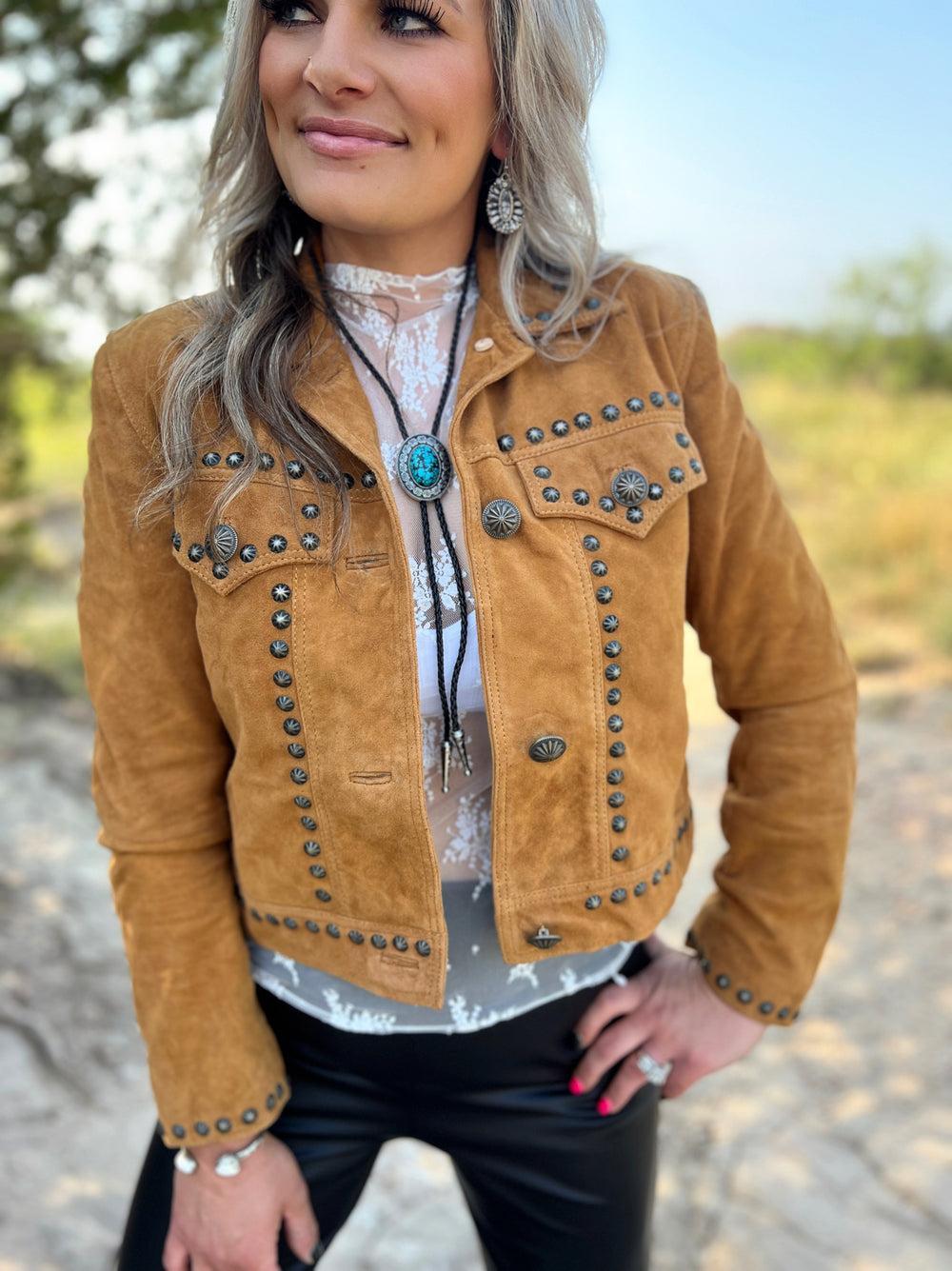 It's Getting Dangerous Studded Leather Jacket - Mustard Product Image