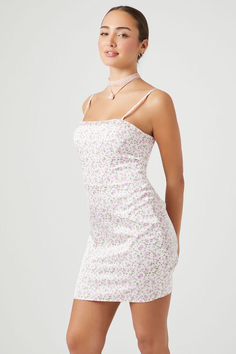 Satin Ditsy Floral Mini Dress | Forever 21 Product Image