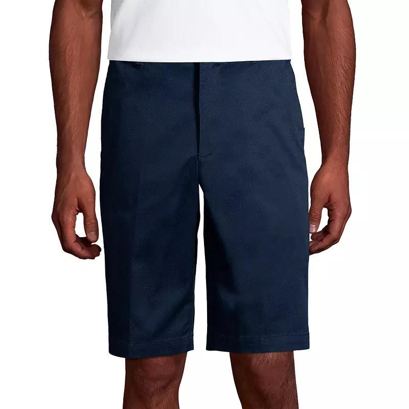 Men's Lands' End Plain Front Wrinkle-Resistant Chino Shorts, Size: 32, Arctic Gray Product Image