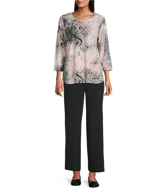 Allison Daley Black Pull-On Straight Leg Soft Pants Product Image