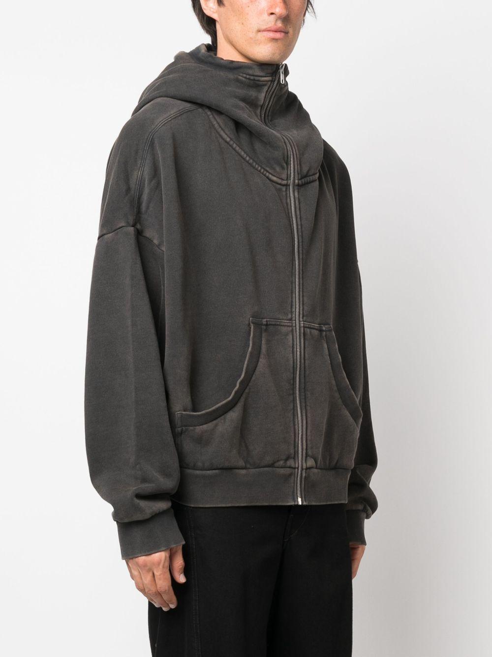 zip-fastening cotton hoodie Product Image