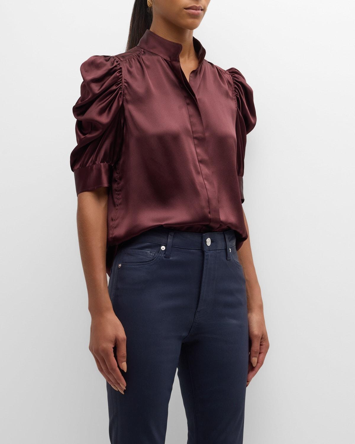 Womens Gillian Ruched Silk Top Product Image