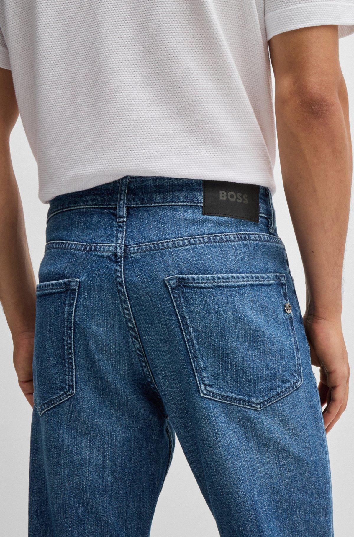 Regular-fit jeans in blue mechanical-stretch denim Product Image