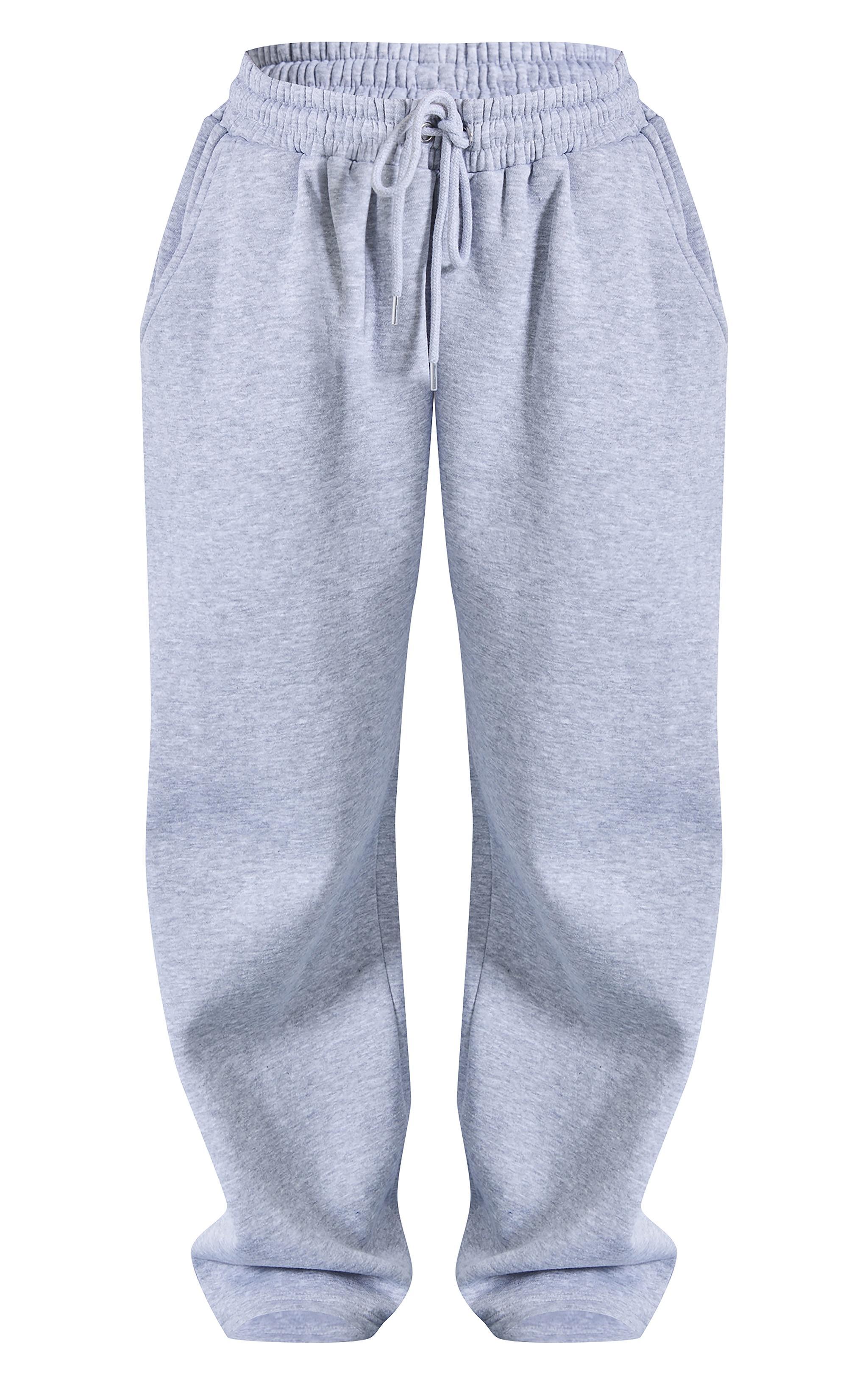 Petite Grey Marl Wide Leg Drawstring Sweatpants Product Image