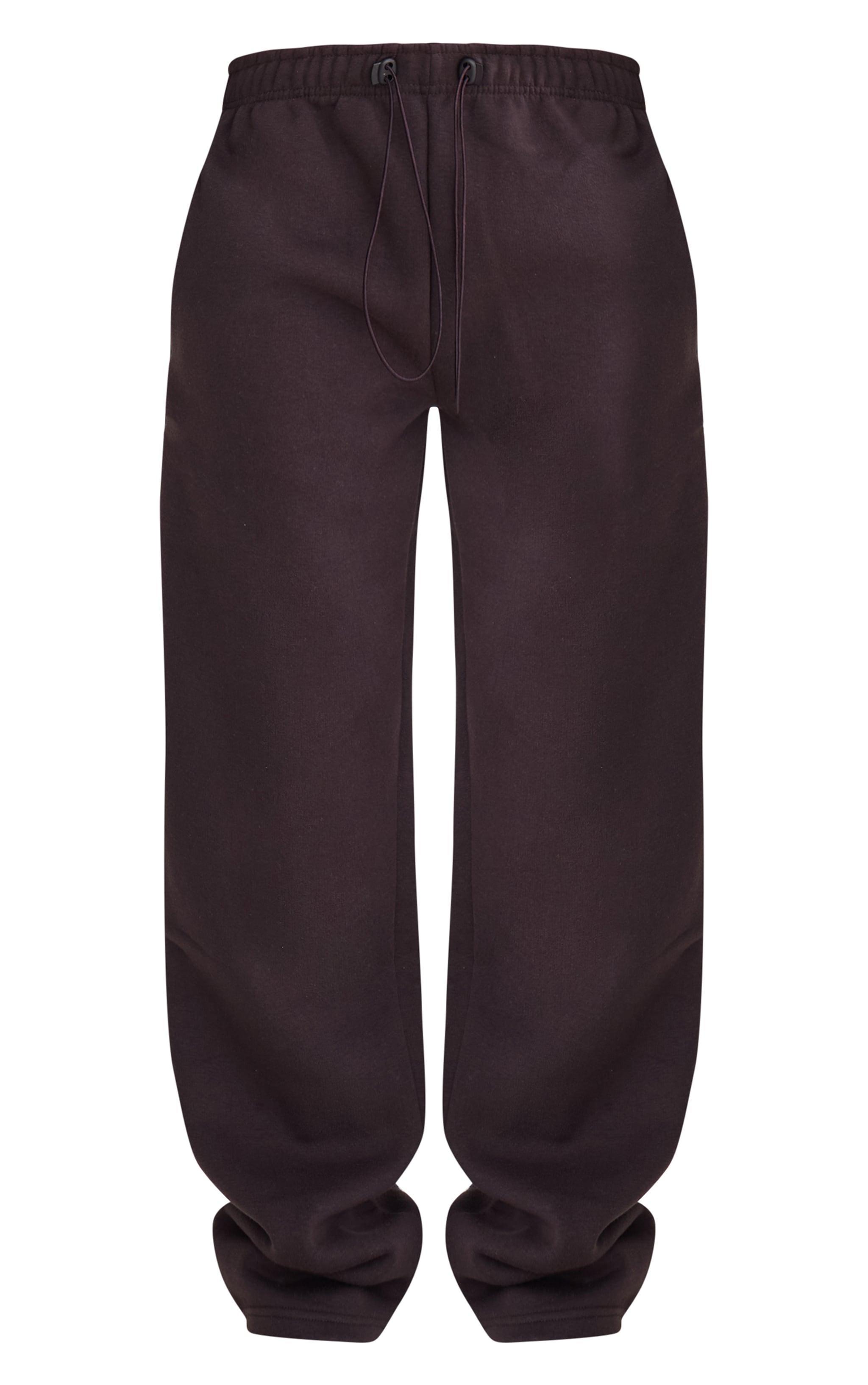 Dark Chocolate Drawcord Hem Oversized Sweatpants Product Image