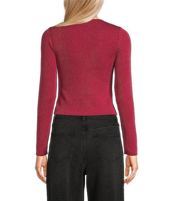 Moa Moa Long Sleeves V-Neck Urban Rib Top Product Image
