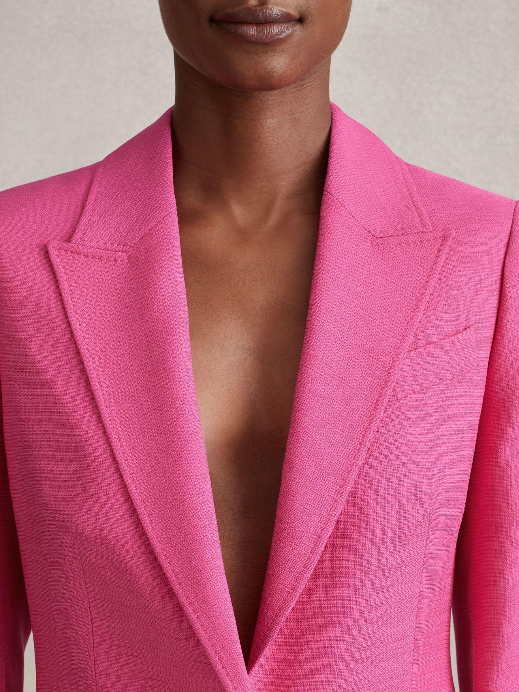 Tailored Textured Single Breasted Suit: Blazer in Pink Product Image