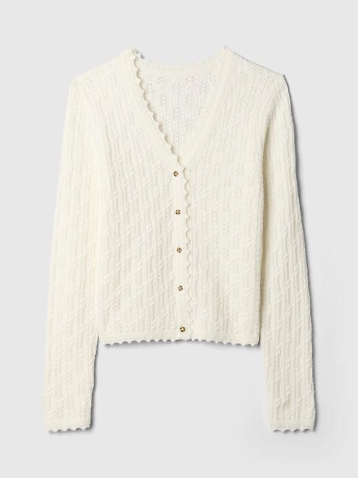 CashSoft Pointelle Cardigan Product Image