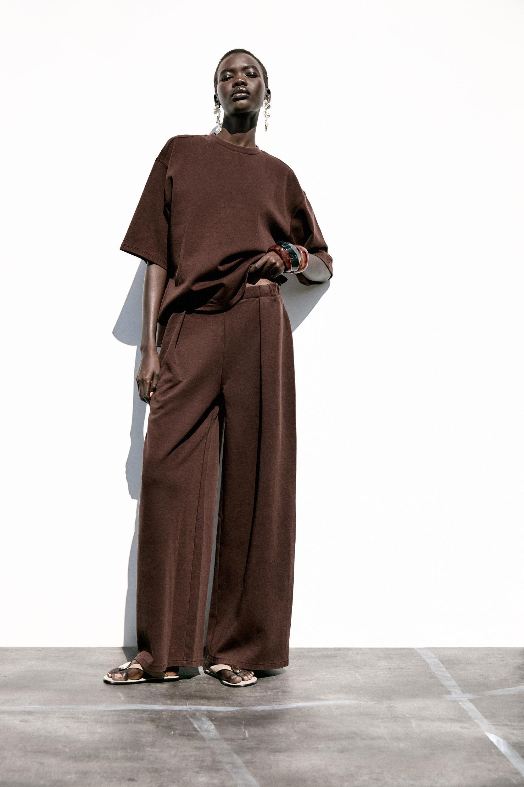 WASHED EFFECT INTERLOCK PANTS Product Image