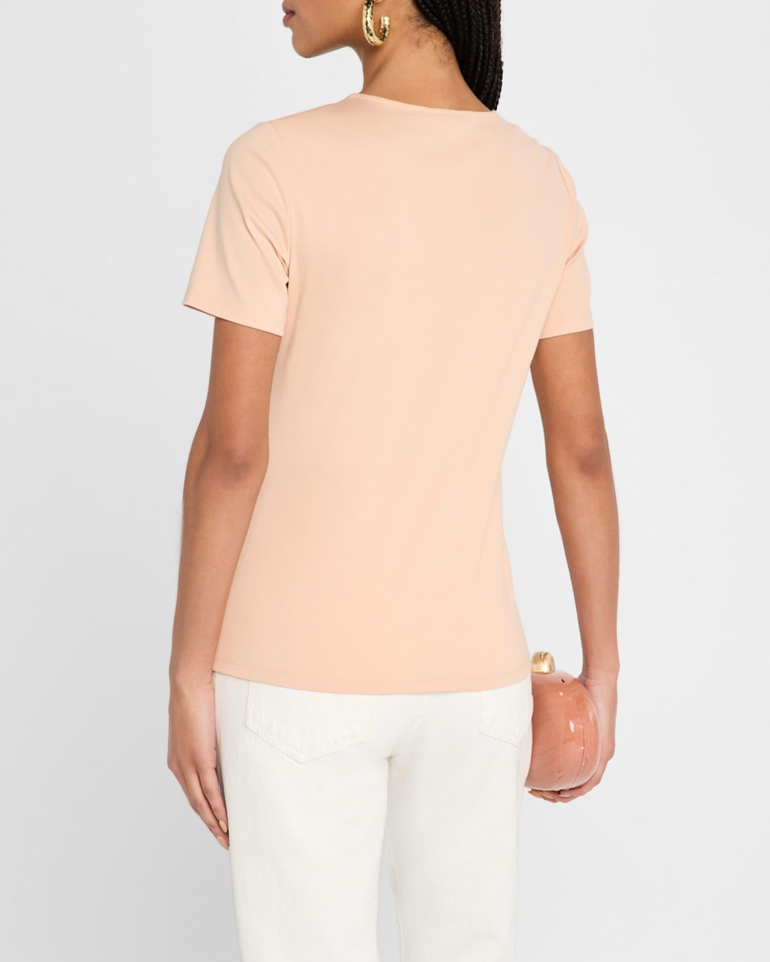 Ribbed Crewneck Cotton T-Shirt Product Image