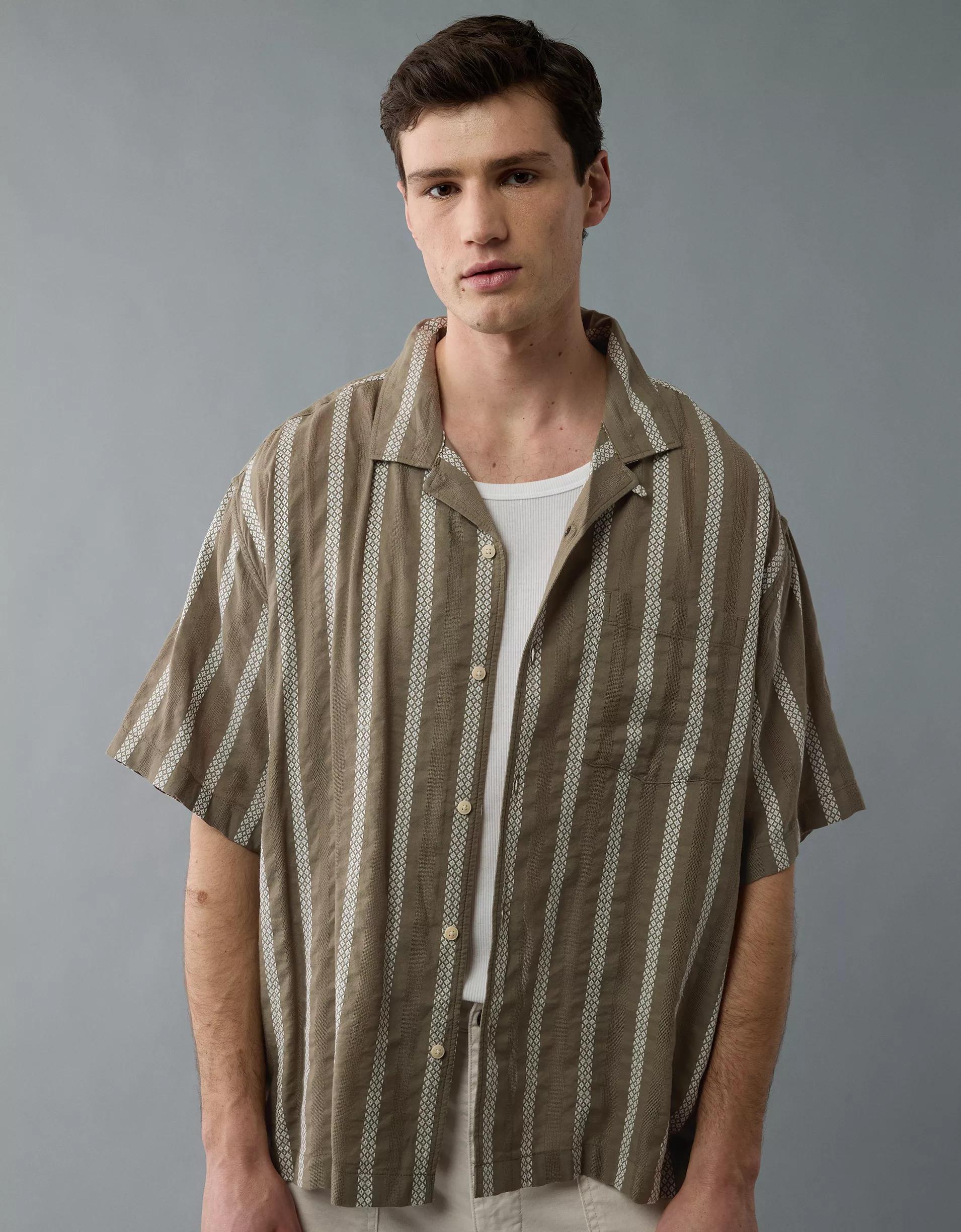 AE Poolside Striped Button-Up Shirt Product Image