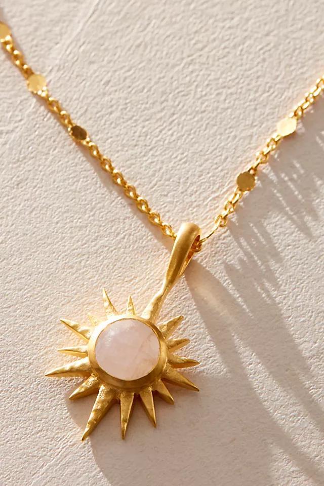 Satya Jewelry North Star Moonstone Starburst Necklace Product Image