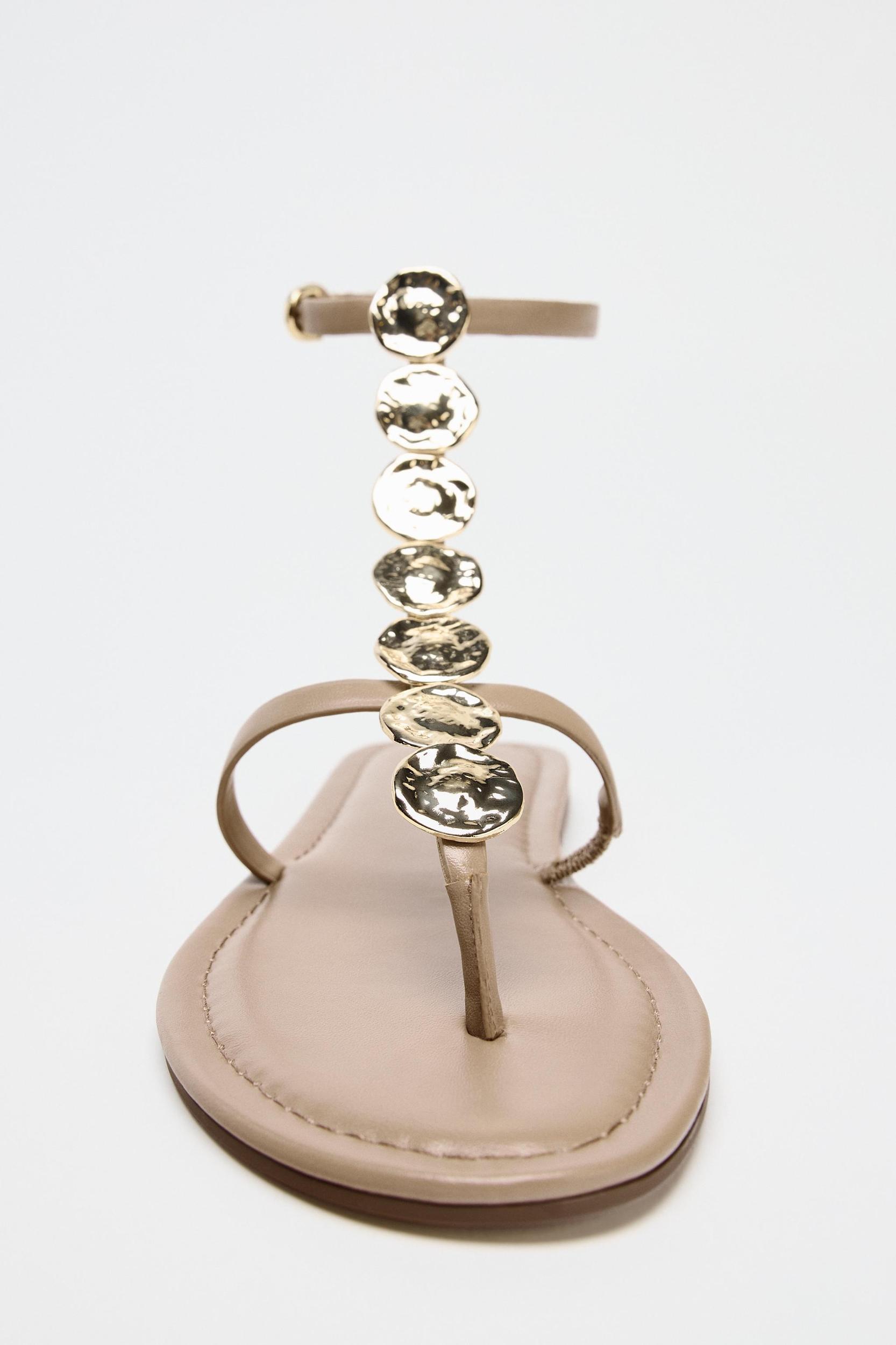 BEADED FLAT SANDALS Product Image