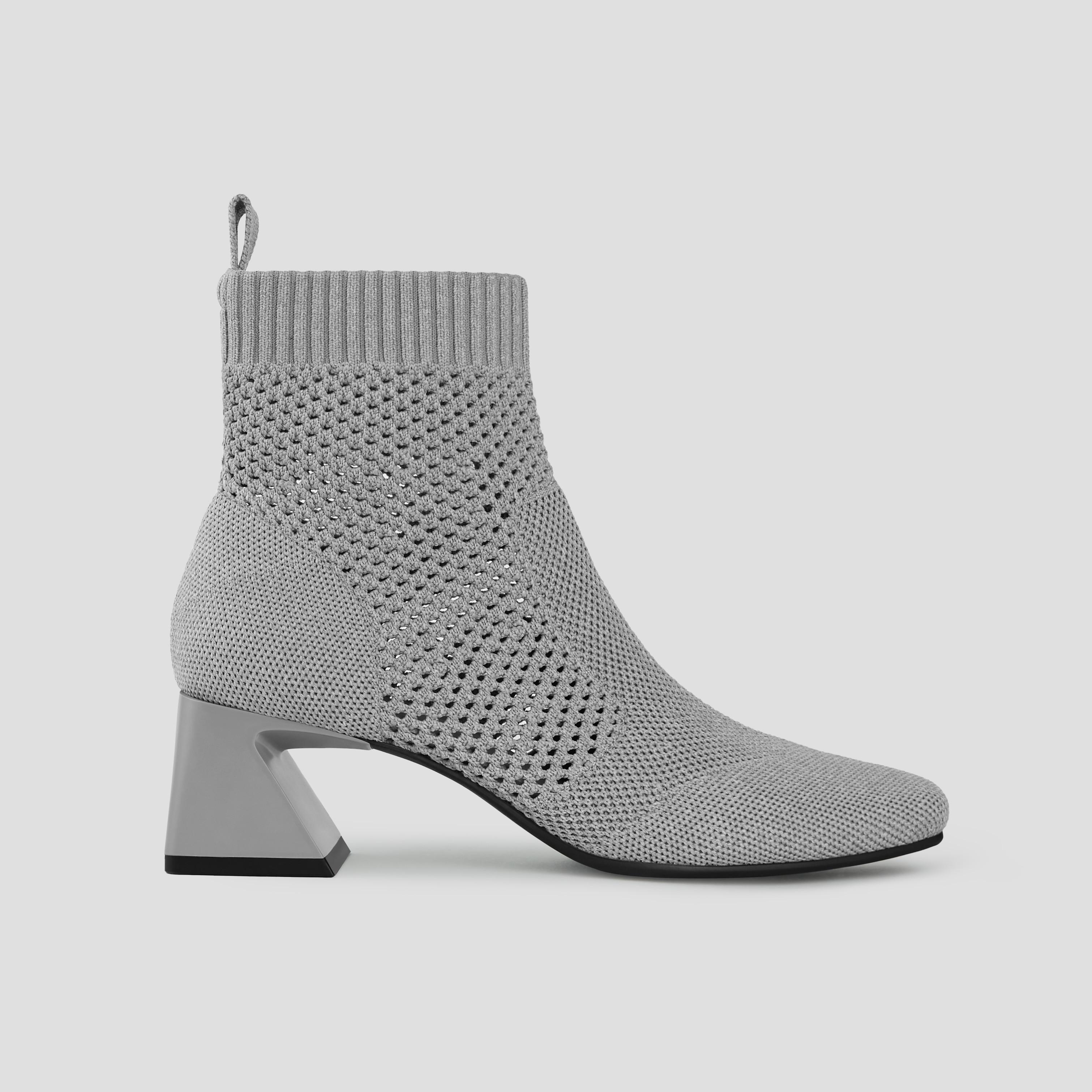 Square-Toe Perforated Heeled Boots (Melissa) Product Image