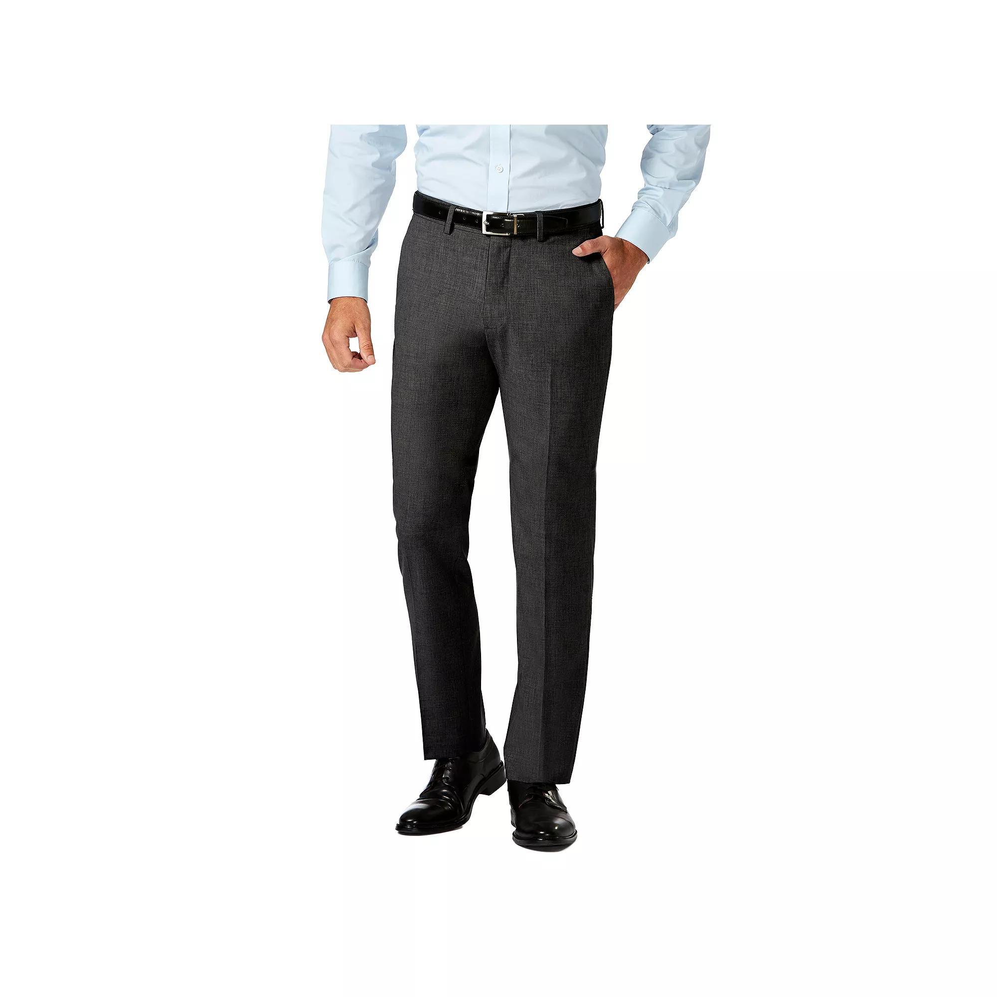 Men's J.M. Haggar Premium Slim-Fit 4-Way Stretch Flat-Front Dress Pants, Size: 34X34, Grey Heather Product Image