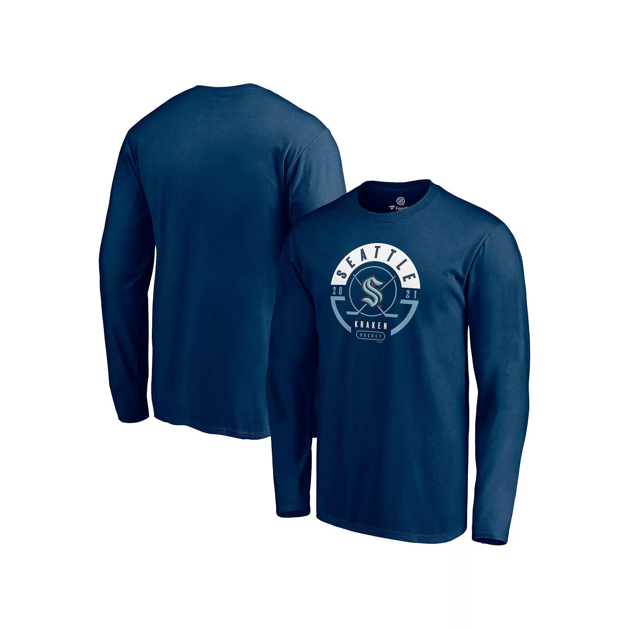 Mens Fanatics Deep Sea Blue Seattle Kraken Block Party Long Sleeve T-Shirt Krk Blue Product Image