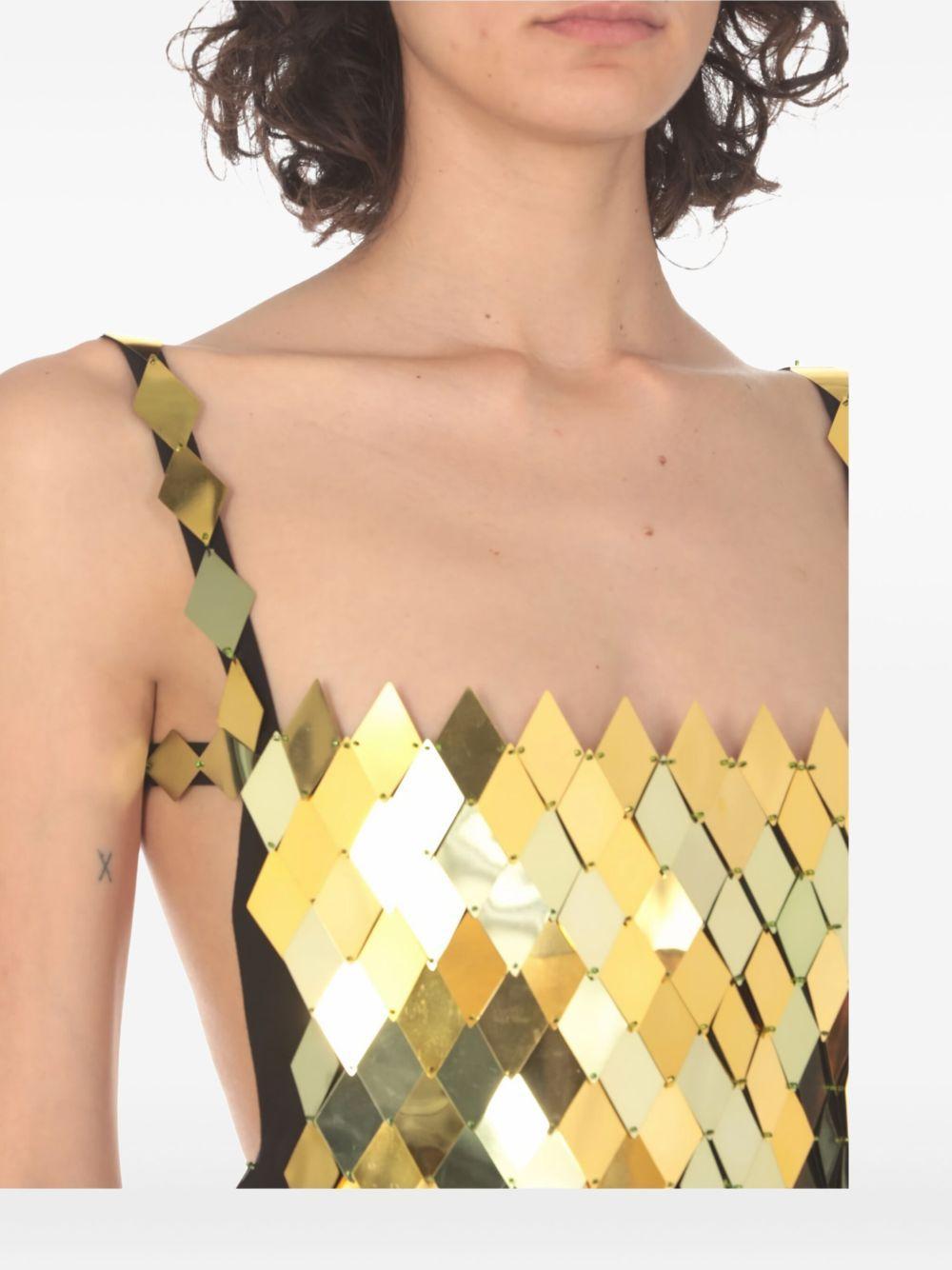 rhombus-sequin square-neck mini dress Product Image
