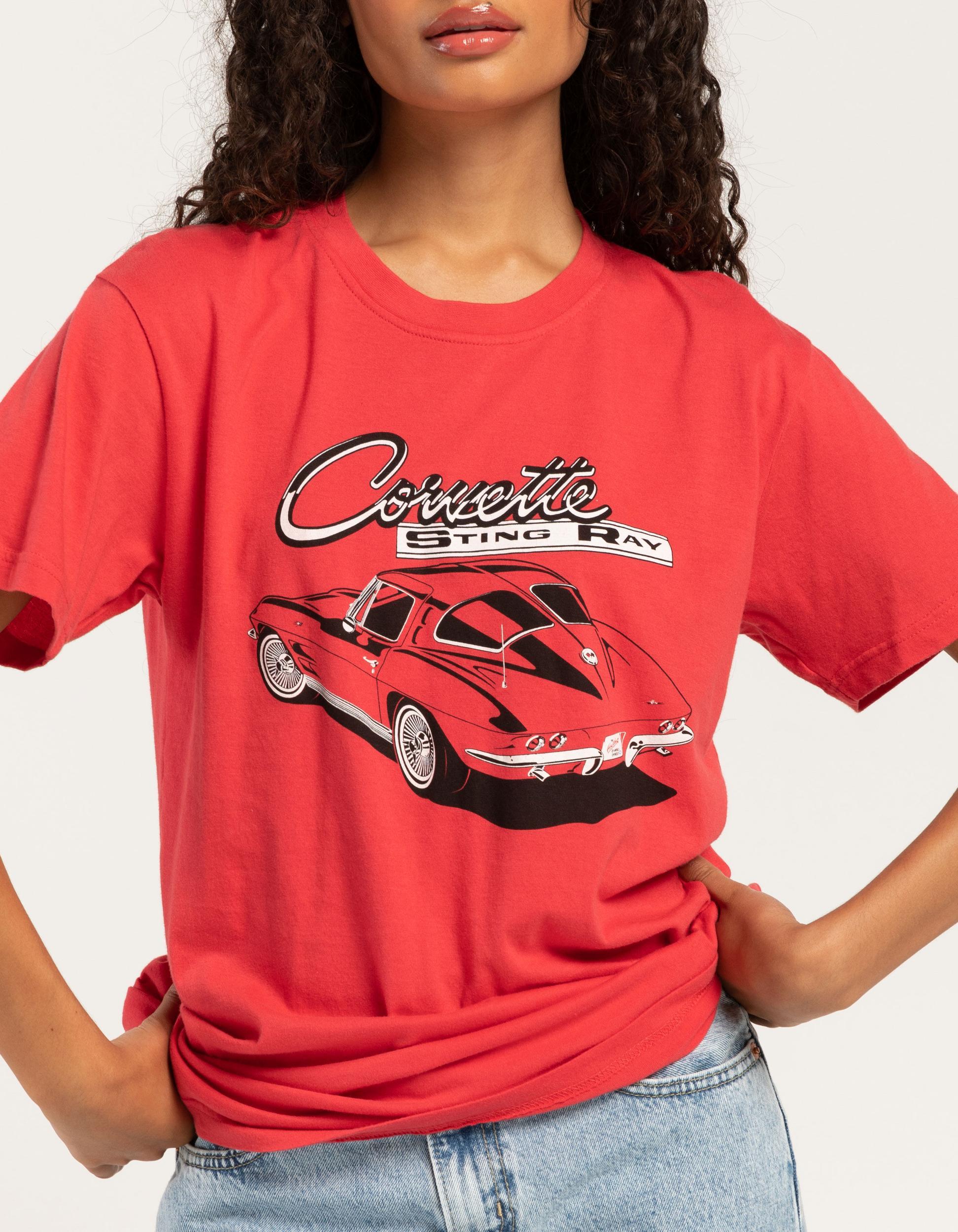 AMERICAN NEEDLE Corvette Sting Ray Womens Tee - RED Product Image