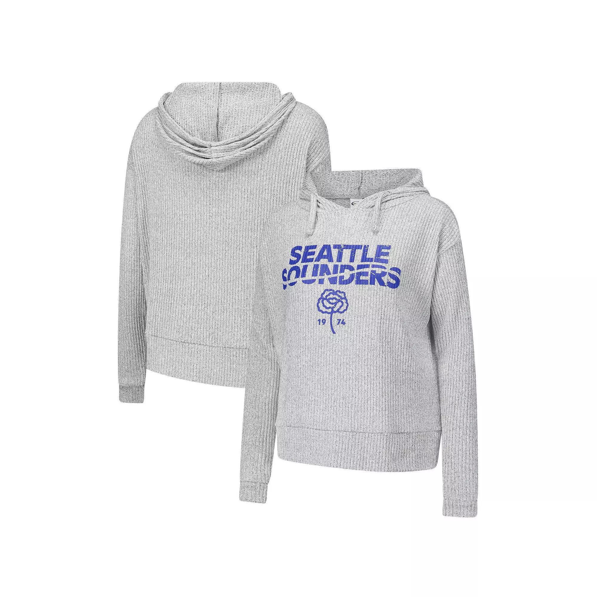 Women's Concepts Sport Gray Seattle Sounders FC Juniper Long Sleeve Hoodie T-Shirt,  Product Image