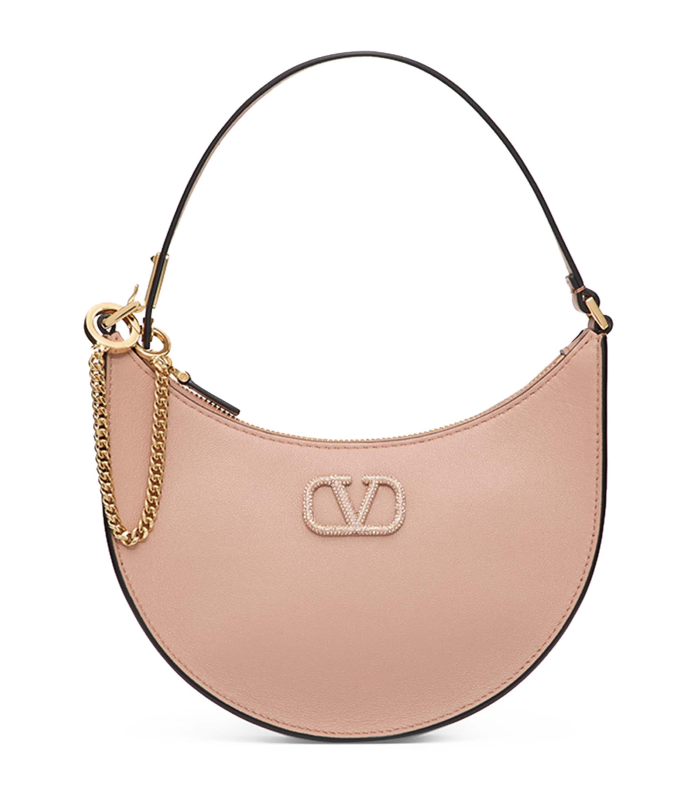 VALENTINO GARAVANI Neutral Vlogo Signature Mini Leather Shoulder Bag In Pink Product Image