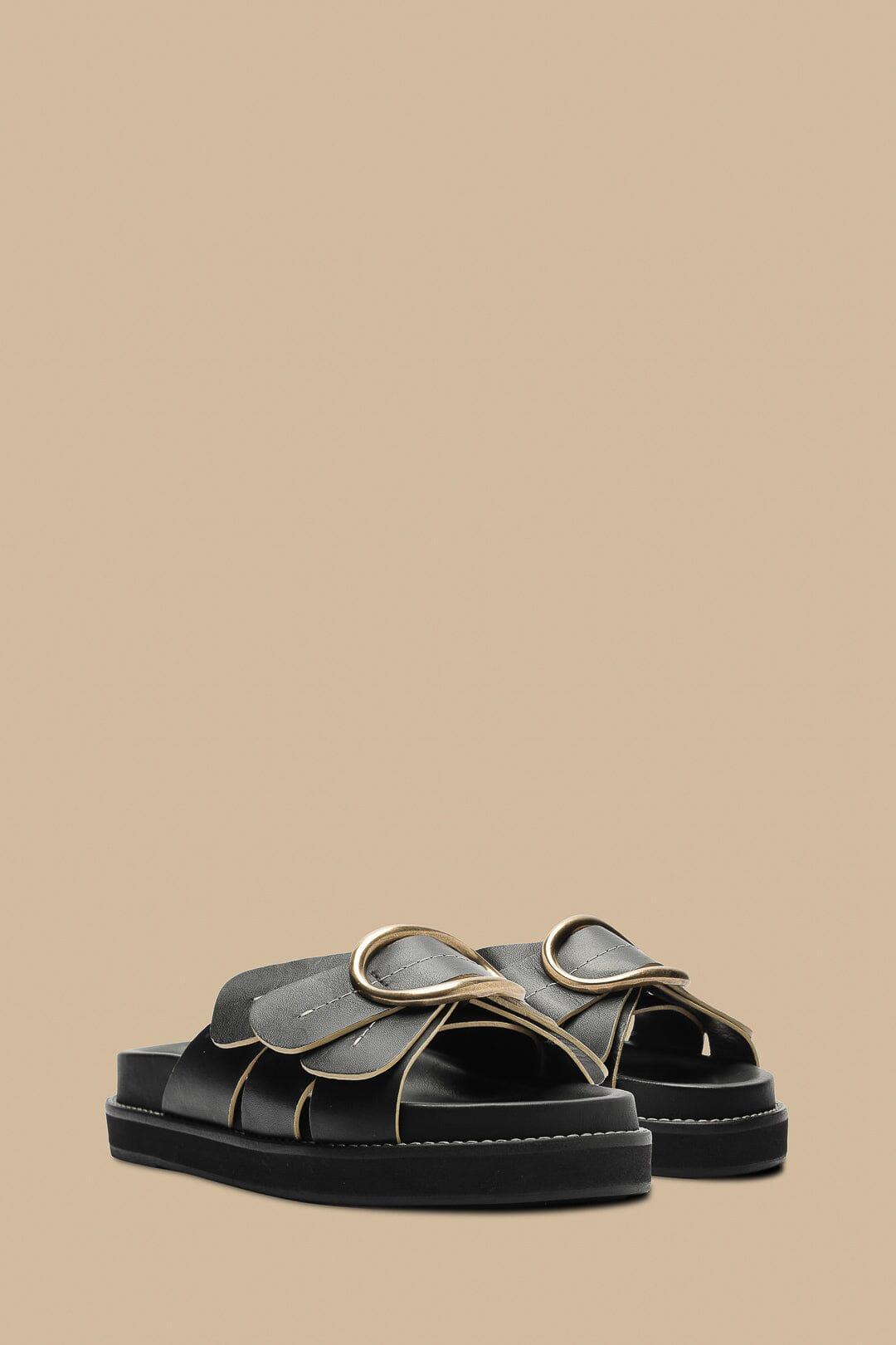 Black Daisy Slide Sandal Product Image