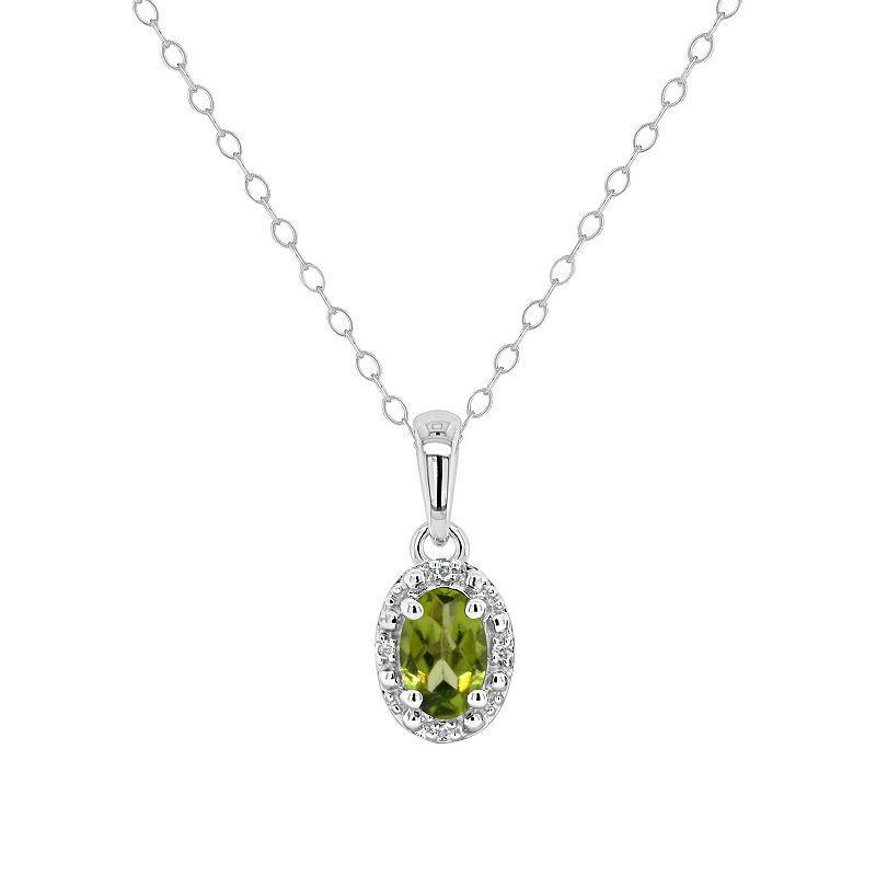 Celebration Gems Sterling Silver Emerald & Diamond Accent Pendant Necklace, Womens Product Image