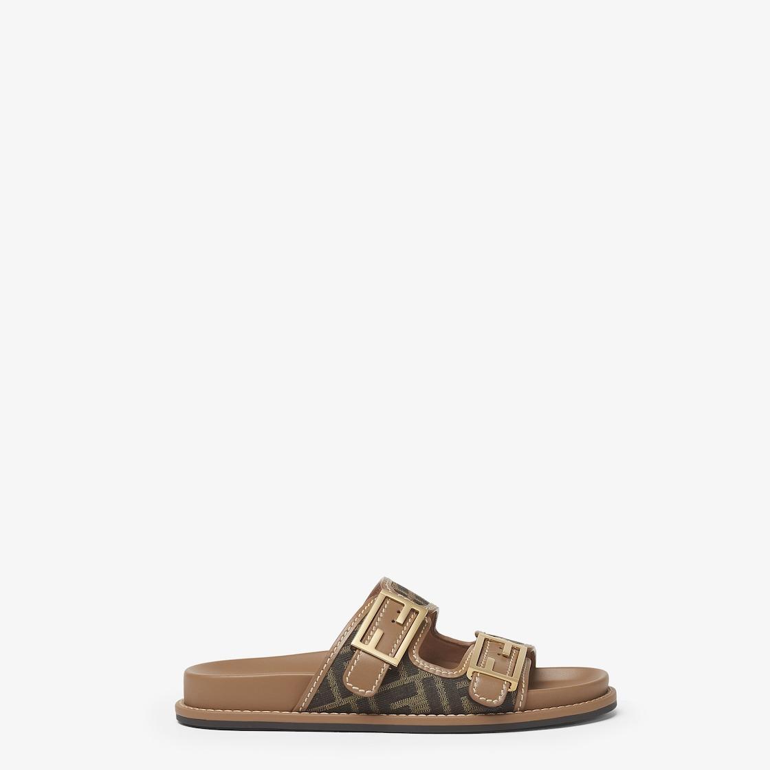 Fendi FeelBrown FF fabric slides Product Image