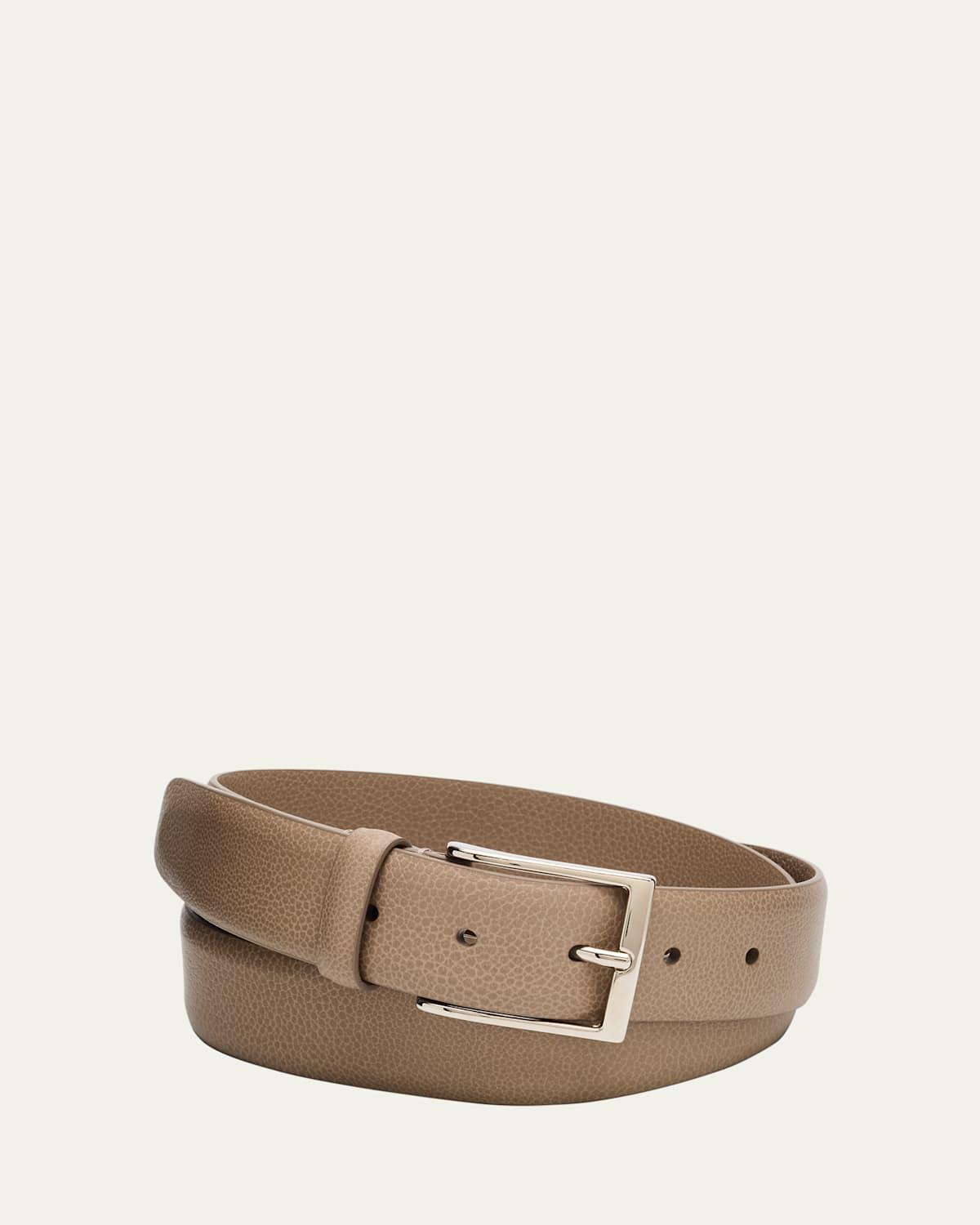 Mens Galuchat Grained Leather Belt, 35mm Product Image