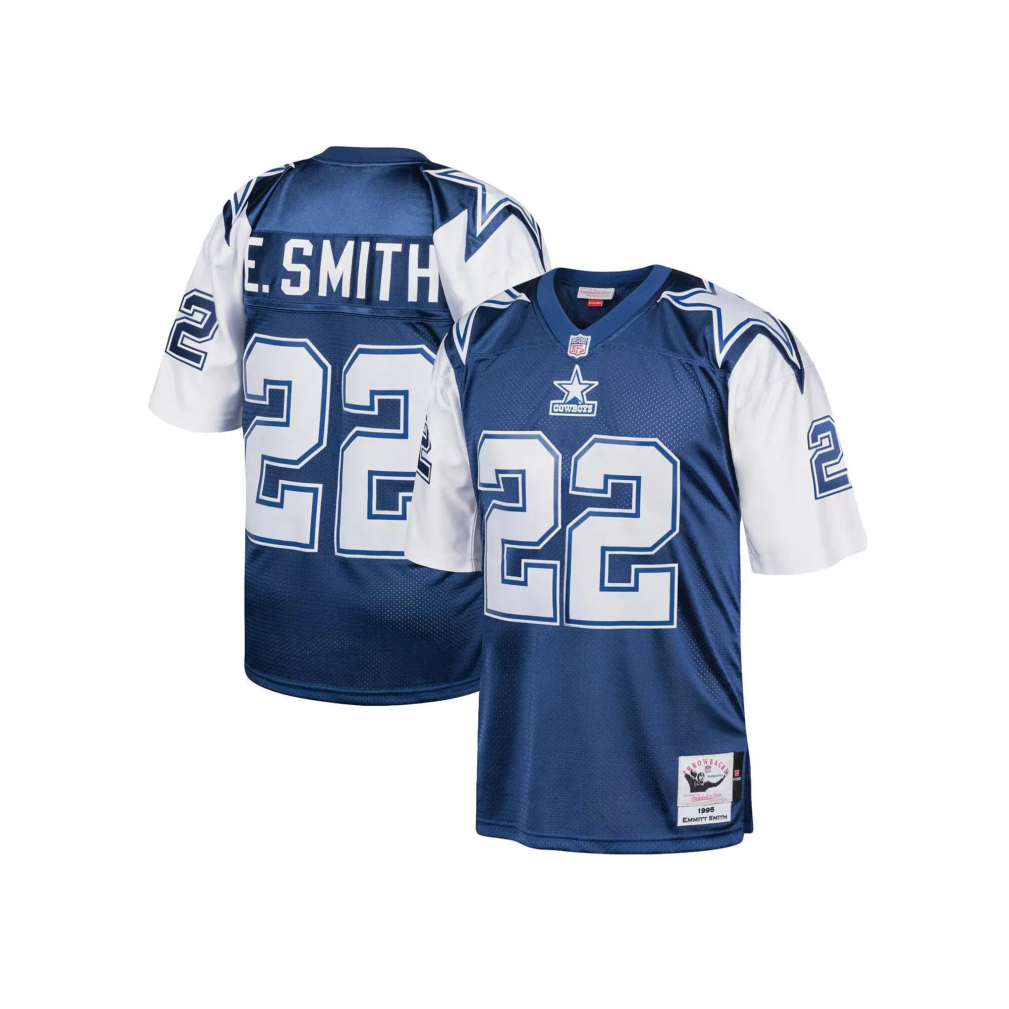 Men's Mitchell & Ness Emmitt Smith Navy Dallas Cowboys 1995 Authentic Throwback Retired Player Jersey, Size: 40, Blue Product Image
