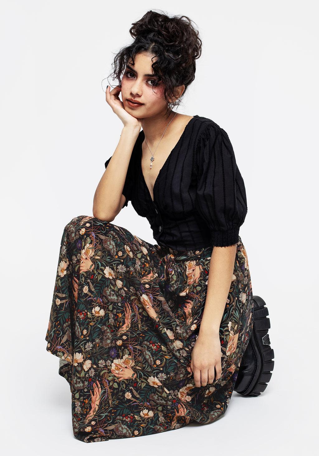 Ophelia Viscose Tie Waist Midaxi Skirt Product Image